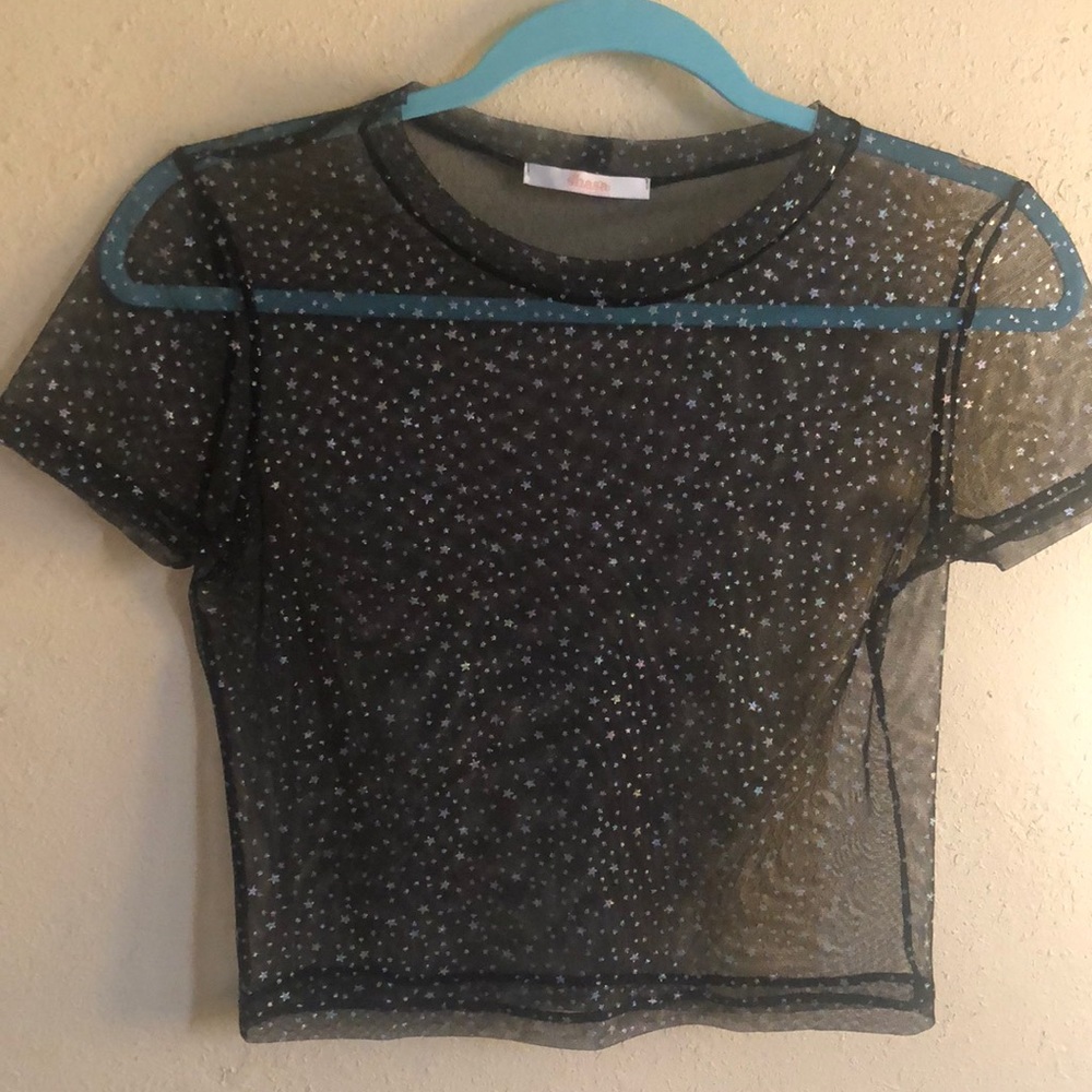 💜 Mesh Shirt Holographic Stars
